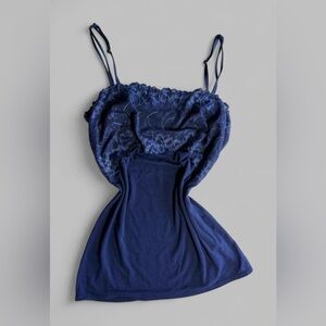Elegant Blue Lace Camisole
